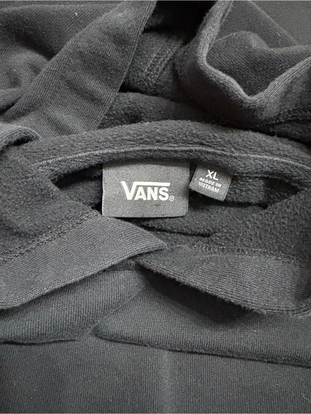 Vans Men’s Black Hoodie with Orange and Cream Logo